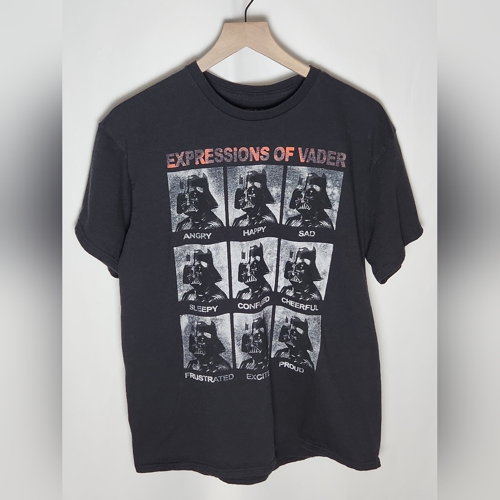 Star Wars Expressions of Darth Vader Graphic T-shirt Mens Large Distressed  Look